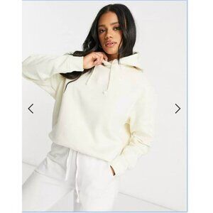 NIKE Fleece Hoodie Off White Women Size Large Oversized New